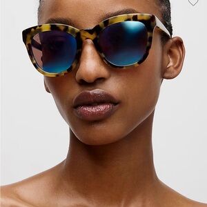 J. Crew Tortoise Shell Sunglasses with Blue Lenses